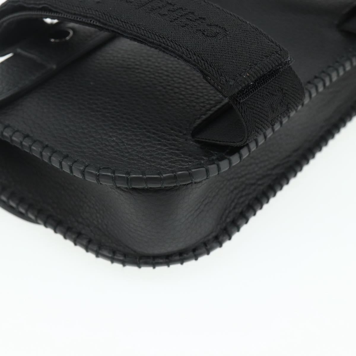 Christian Dior Saddle Pouch Belt Leather Black Leather Clutche & Pouche Bag (Pre-Owned)