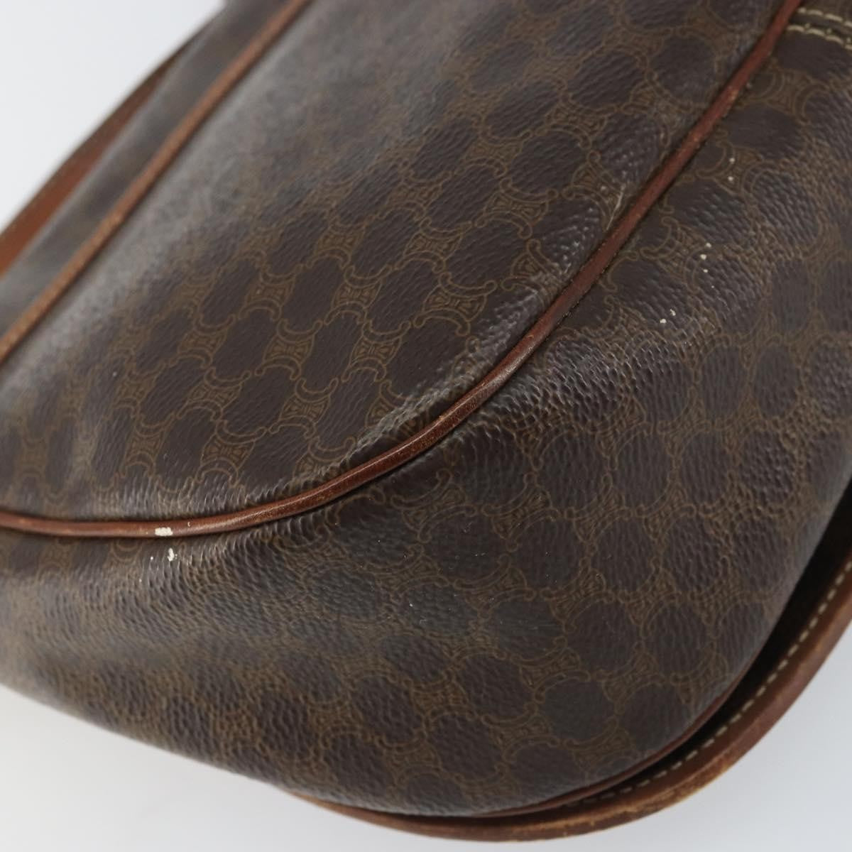 Celine Vintage Macadam Canvas And Leather Brown Canvas Shoulder Bag Bag (Pre-Owned)