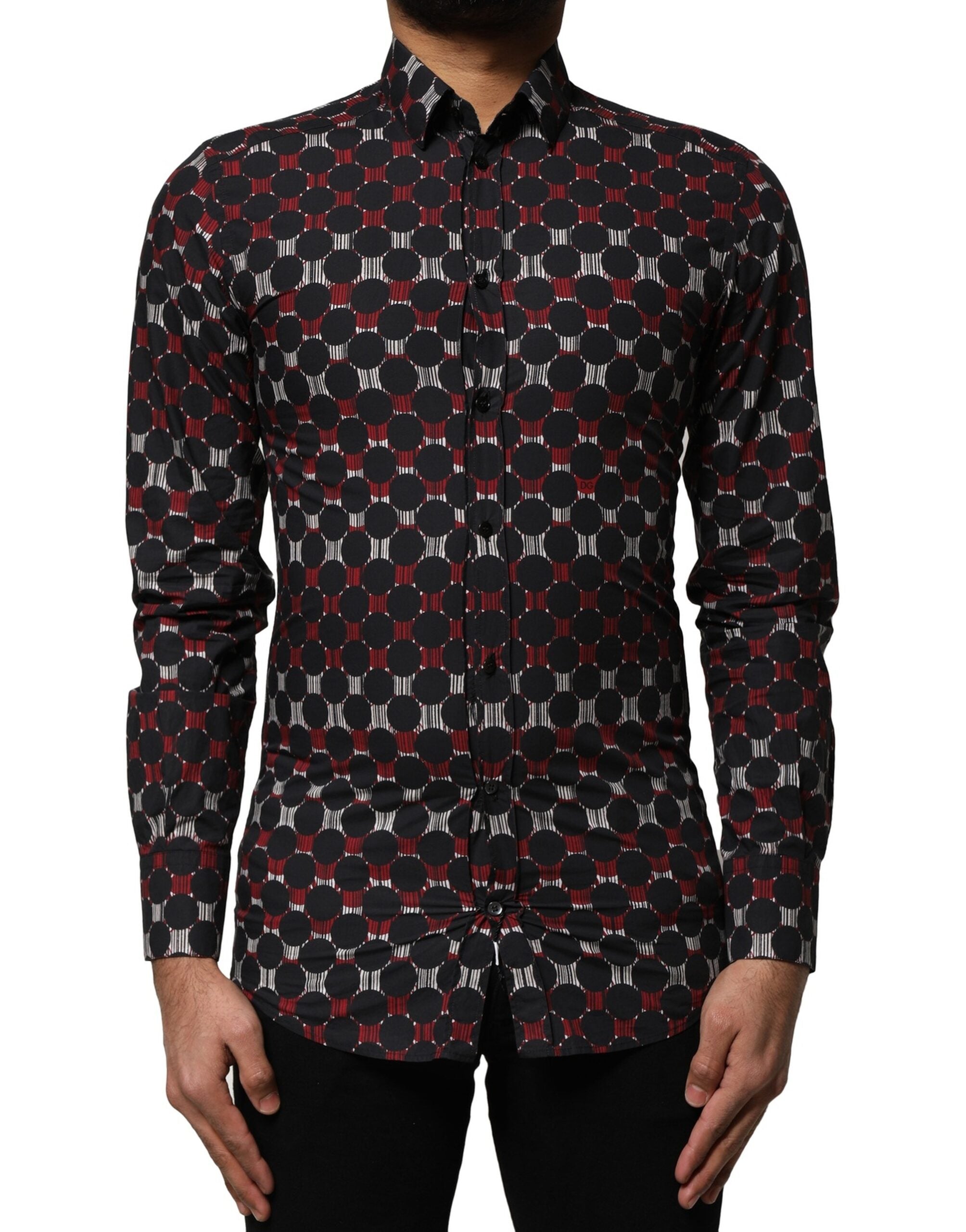 Dolce & Gabbana Multicolor Cotton GOLD Long Sleeves Men's Shirt (Pre-Owned)