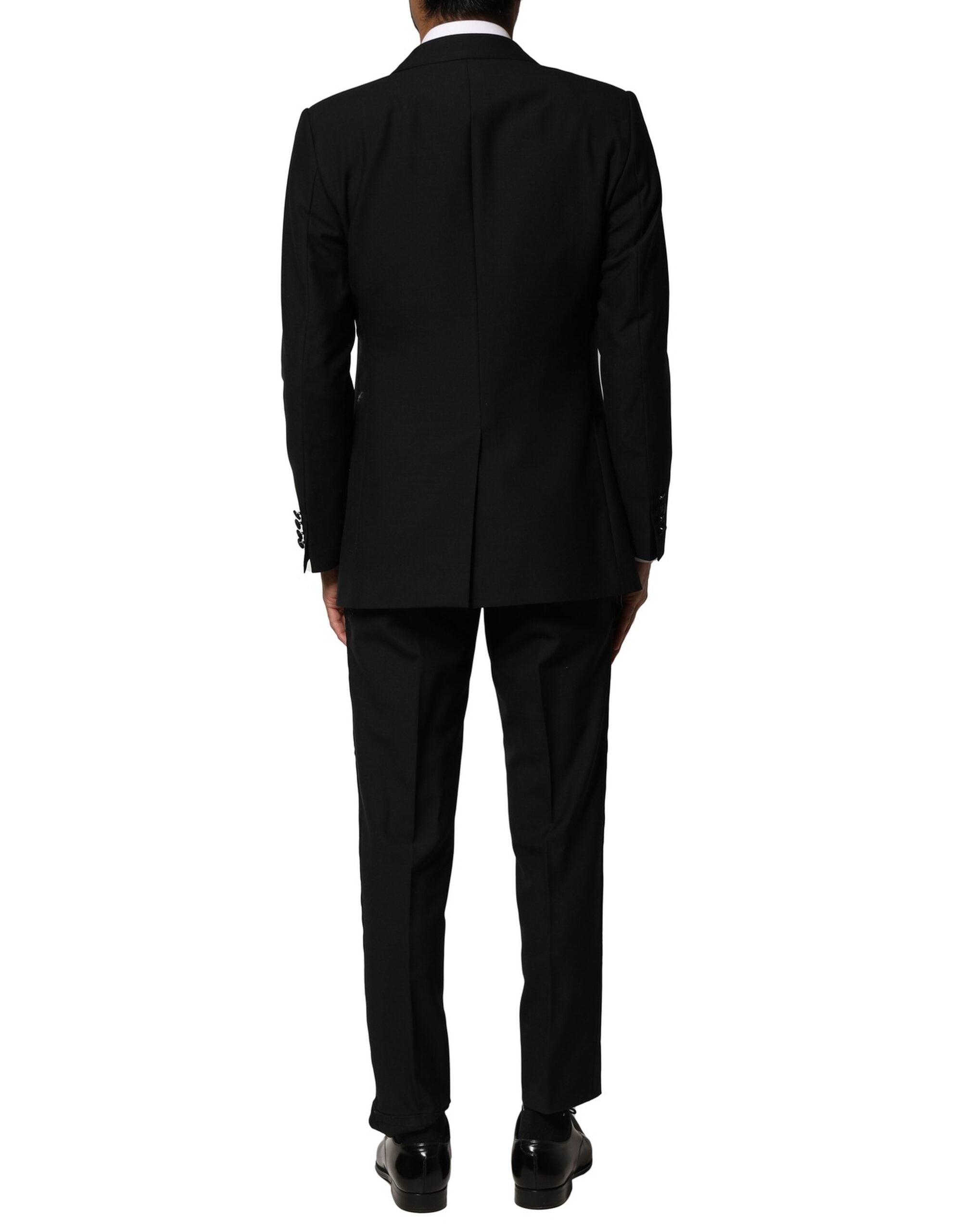 Dolce & Gabbana Black Wool 3 Piece Single Breasted Men's Suit