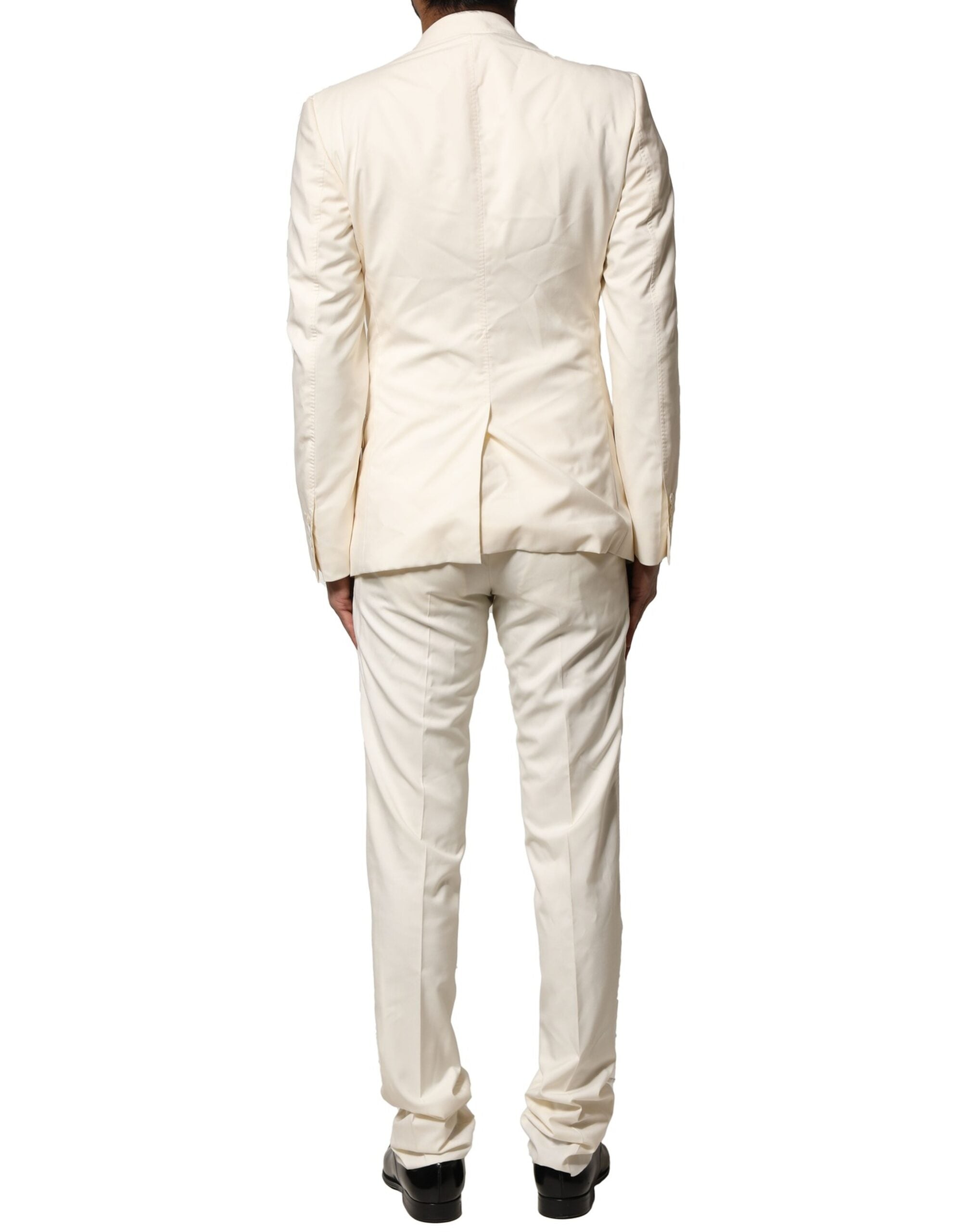 Dolce & Gabbana Ivory Wool 3 Piece Single Breasted Men's Suit (Pre-Owned)