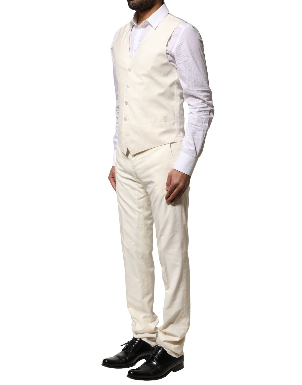 Dolce & Gabbana Ivory Wool 3 Piece Single Breasted Men's Suit (Pre-Owned)