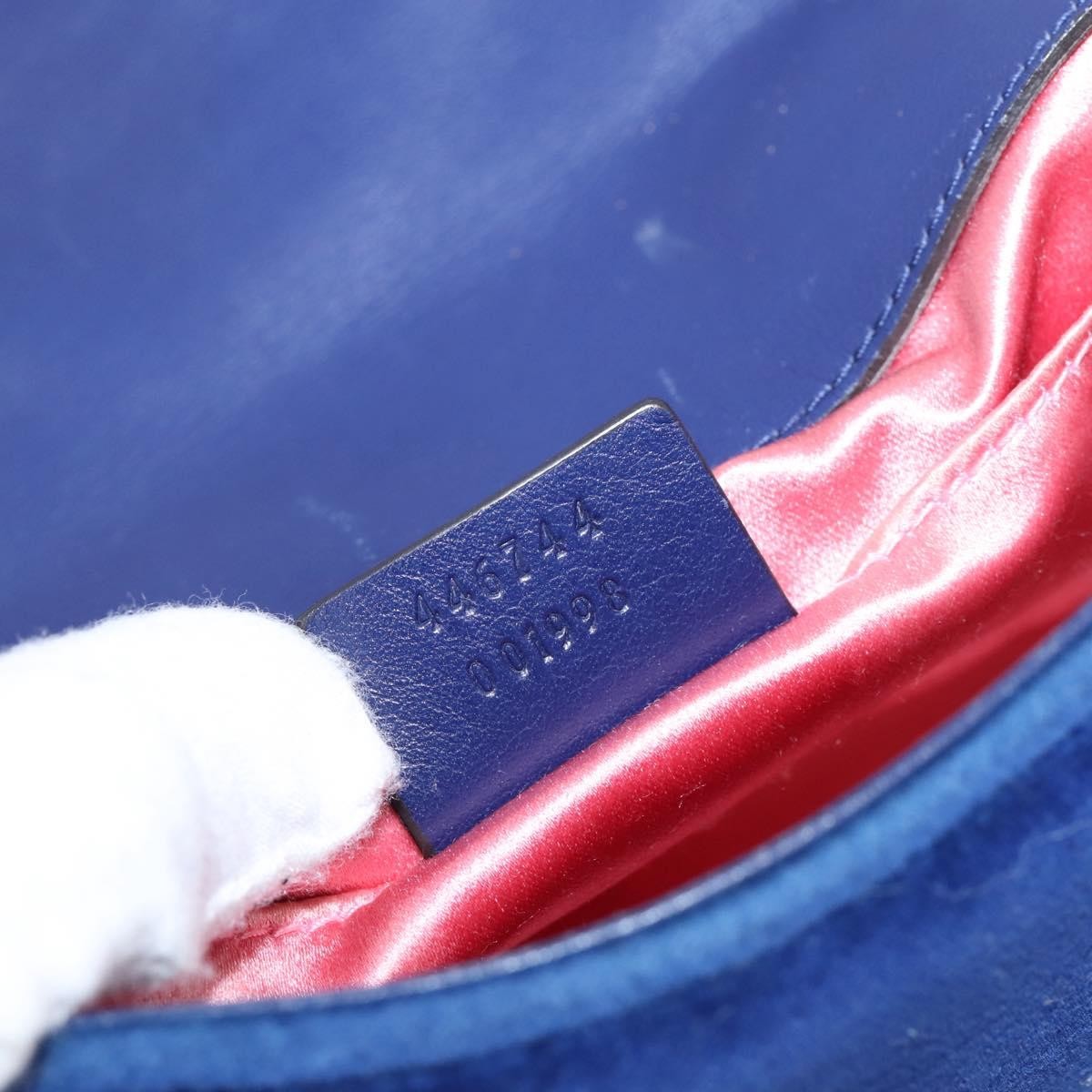 Gucci Gg Marmont Matelassé Velvet Blue Velvet Shoulder Bag Bag (Pre-Owned)