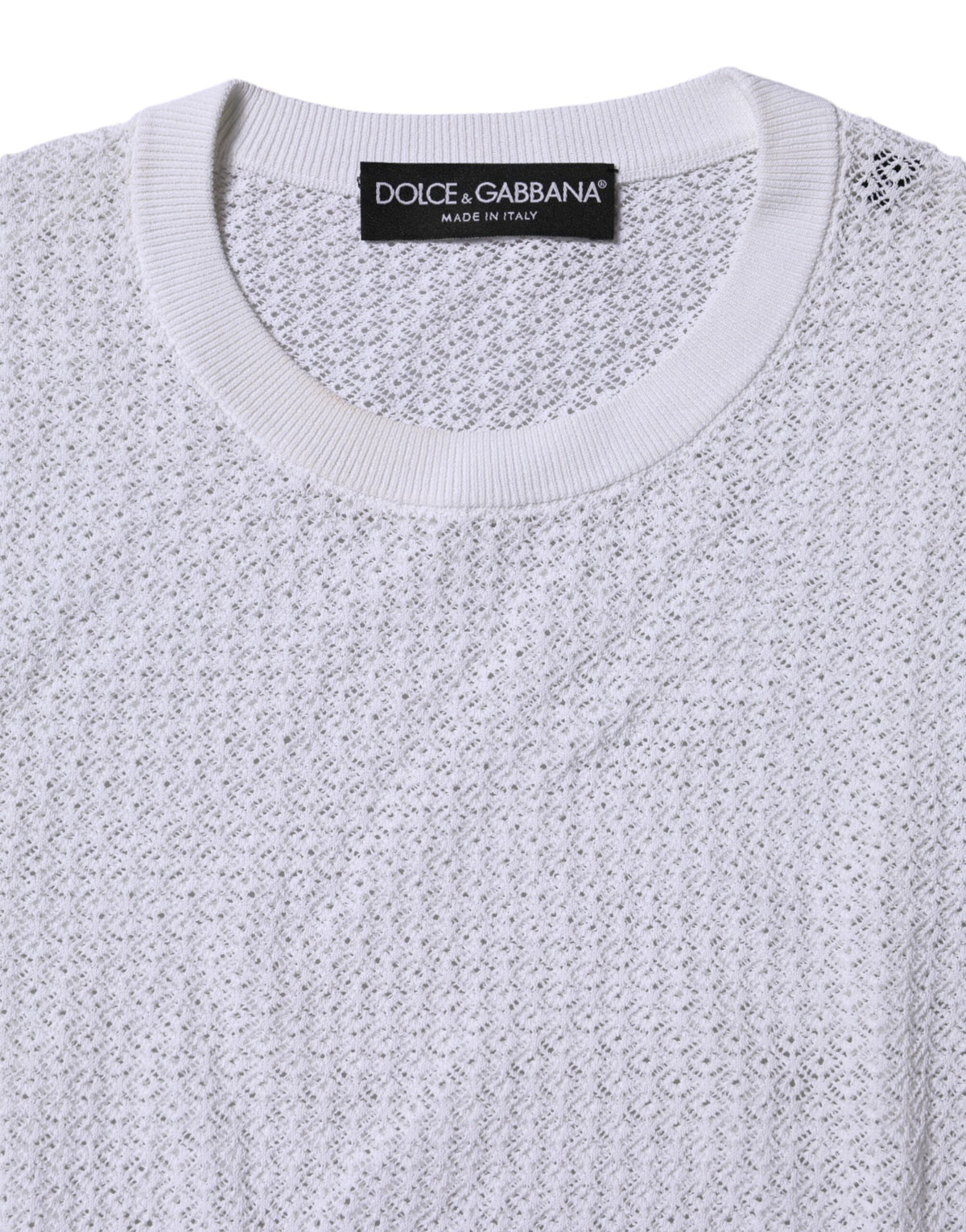 Dolce & Gabbana White Round Neck Long Sleeves Pullover Women's Top