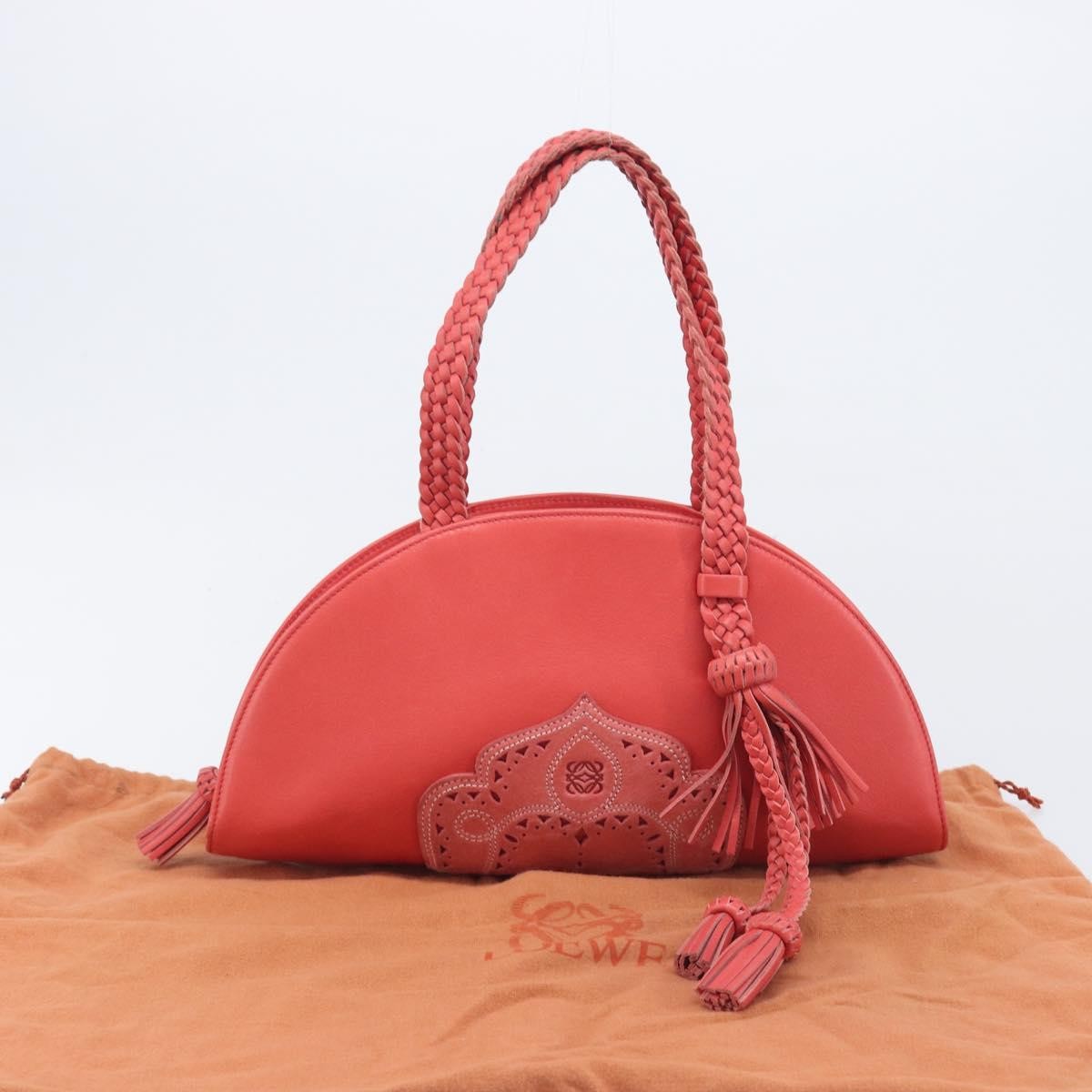 Loewe Shoulder Bag Leather Pink Leather Shoulder Bag Bag (Pre-Owned)