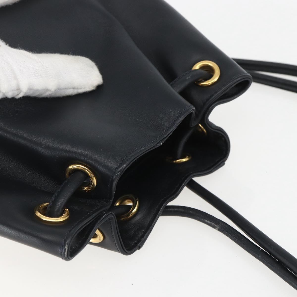 Salvatore Ferragamo Vala Leather Navy Leather Backpack Bag (Pre-Owned)