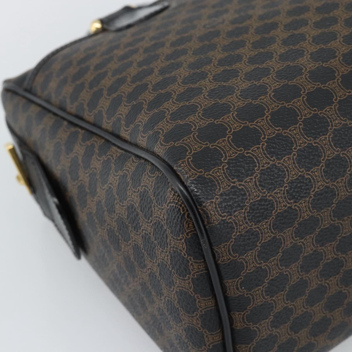 Celine Vintage Boston Macadam Coated Canvas Black Canvas Handbag (Pre-Owned)