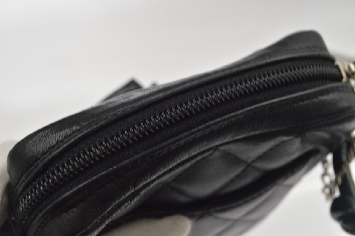 Chanel Cambon Quilted Leather Black Leather Crossbody Bag Bag (Pre-Owned)