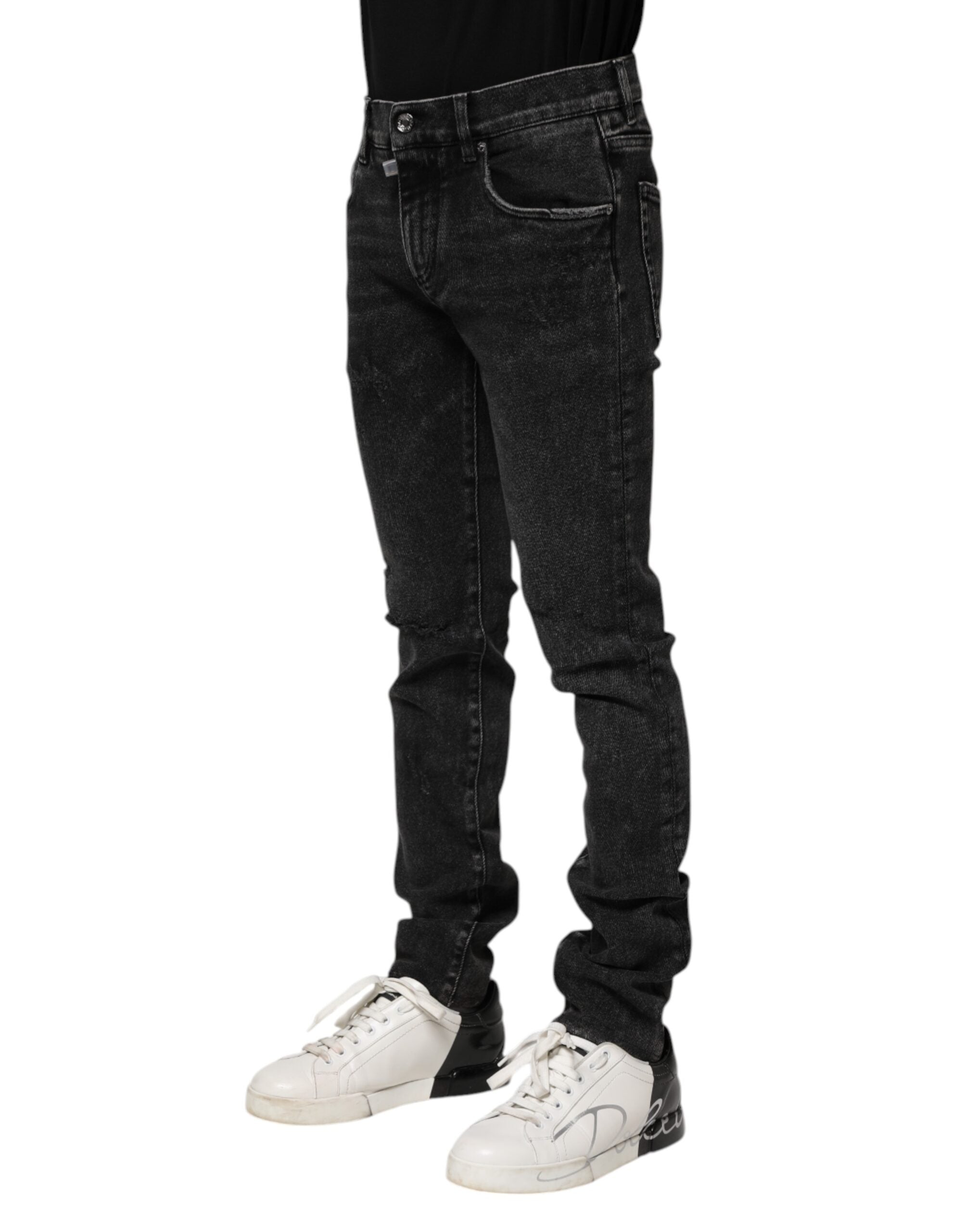 Dolce & Gabbana Black Cotton Skinny Men Denim Men's Jeans