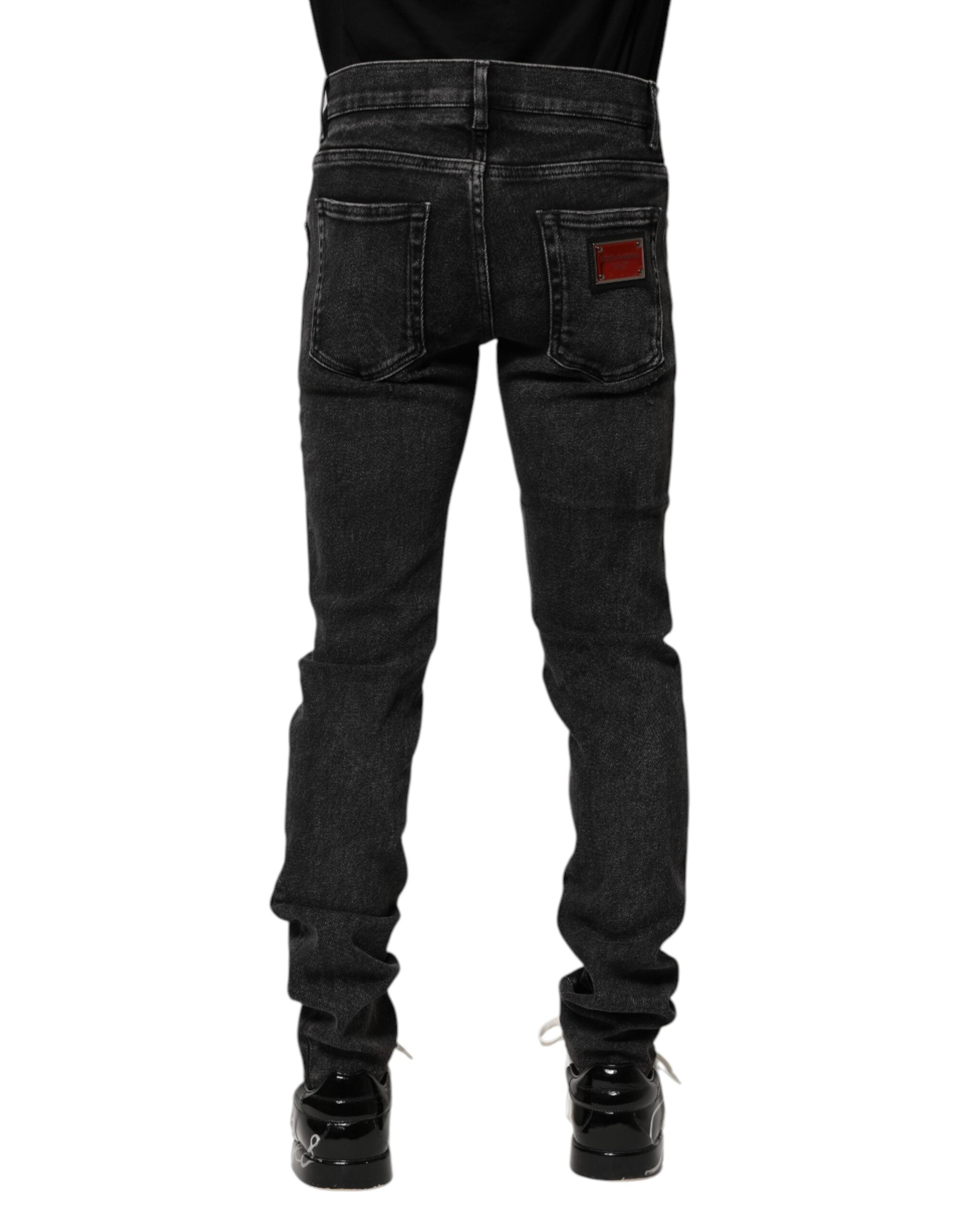 Dolce & Gabbana Black Cotton Skinny Men Denim Men's Jeans