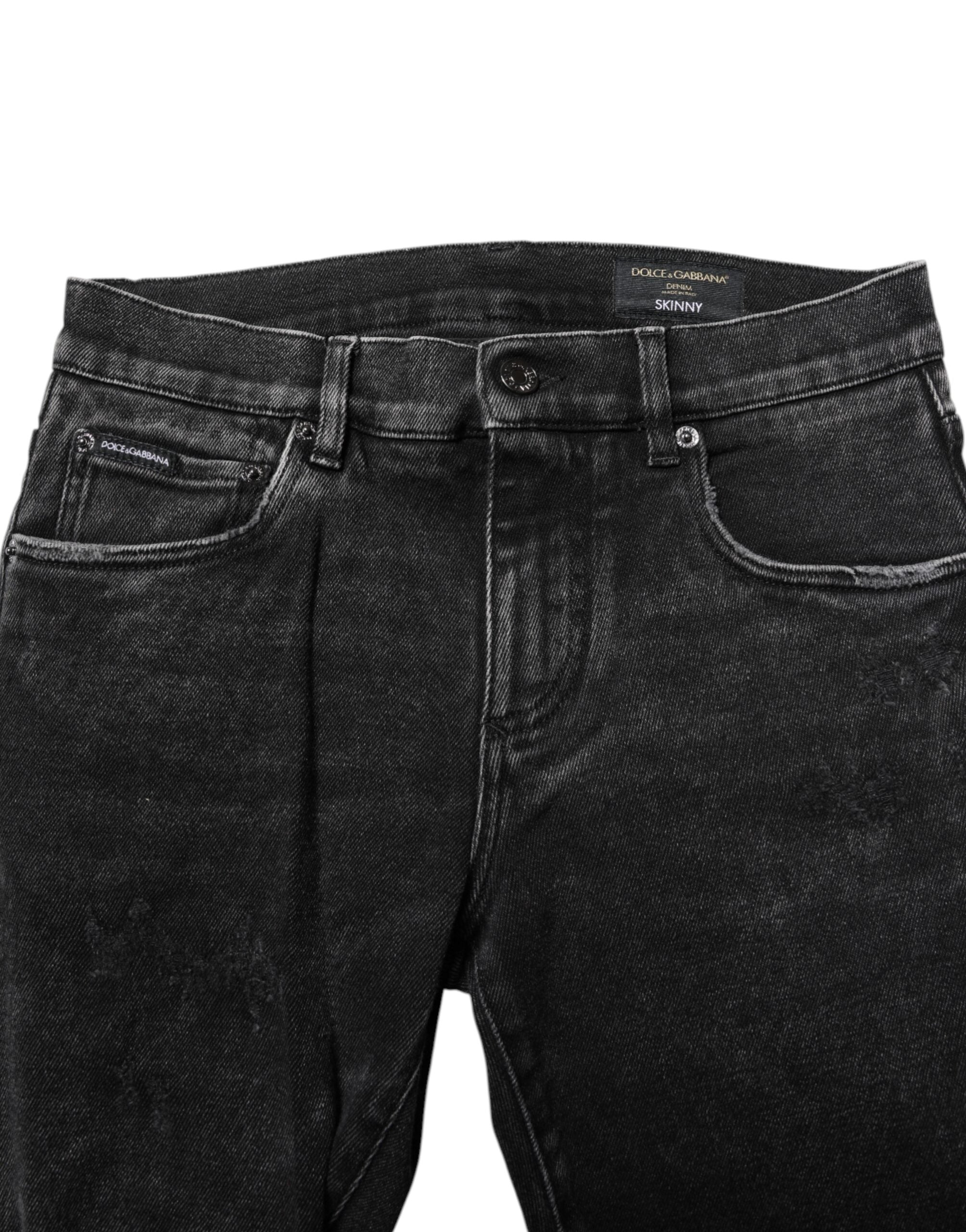 Dolce & Gabbana Black Cotton Skinny Men Denim Men's Jeans