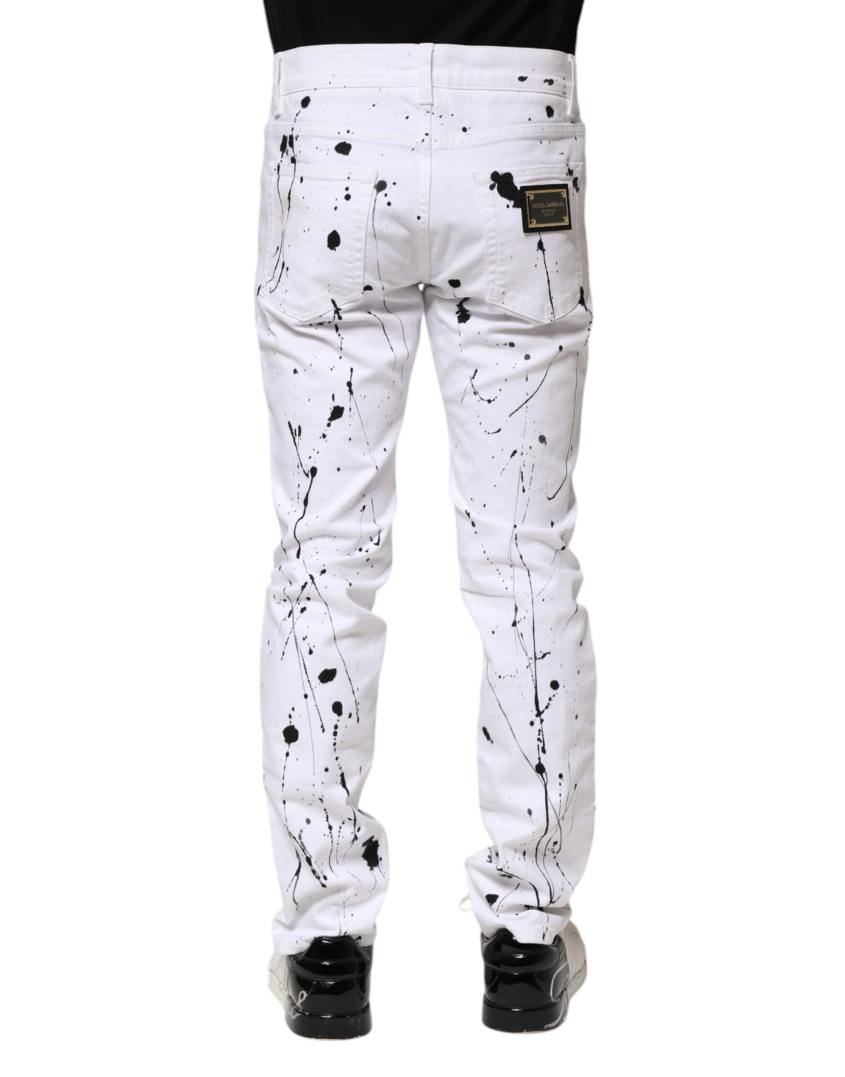Dolce & Gabbana White ColorSplash Skinny Denim Men's Jeans (Pre-Owned)