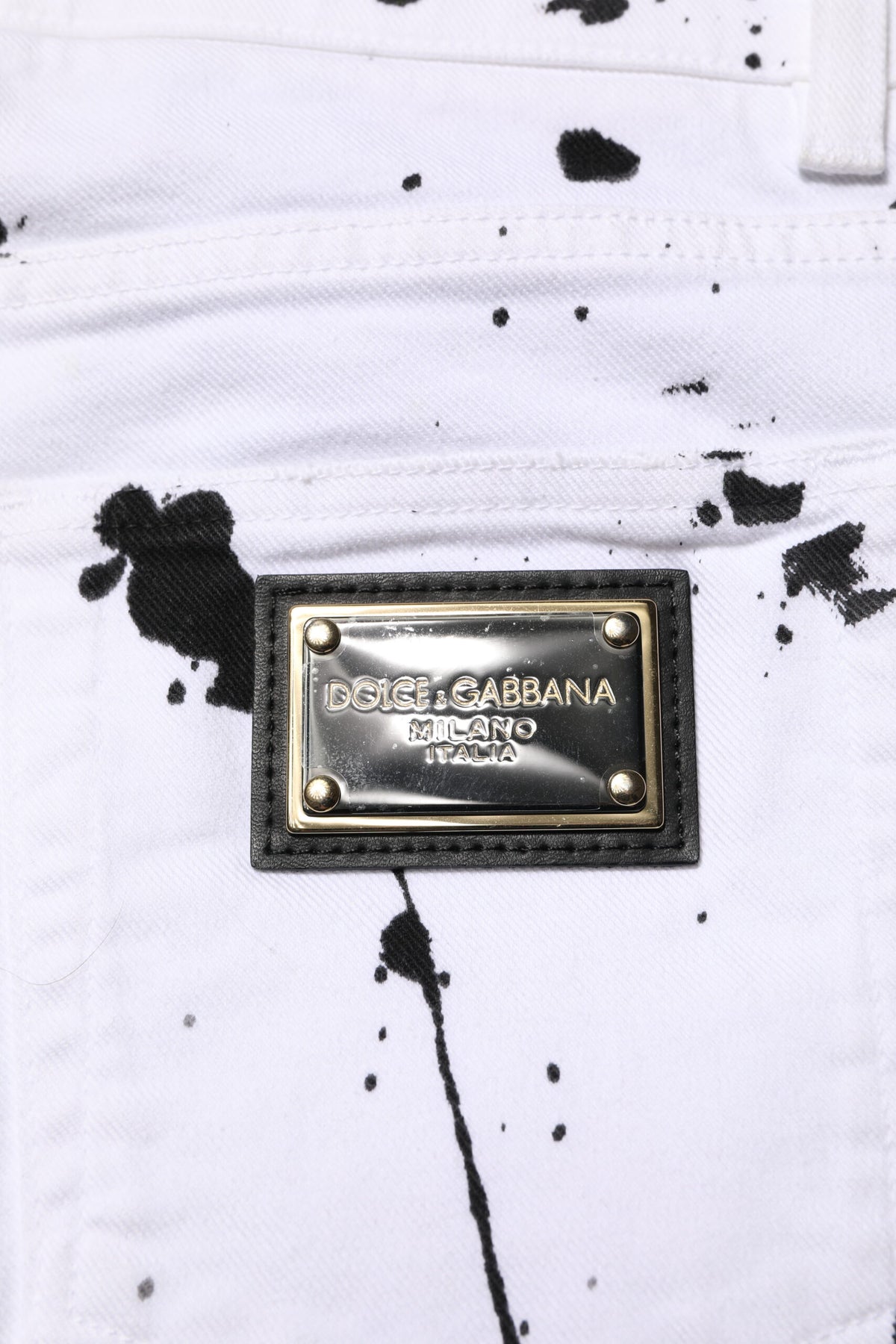 Dolce & Gabbana White ColorSplash Skinny Denim Men's Jeans (Pre-Owned)