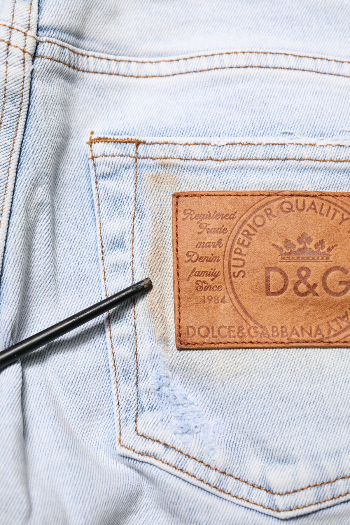Dolce & Gabbana Light Blue Tattered Skinny Denim Men's Jeans (Pre-Owned)