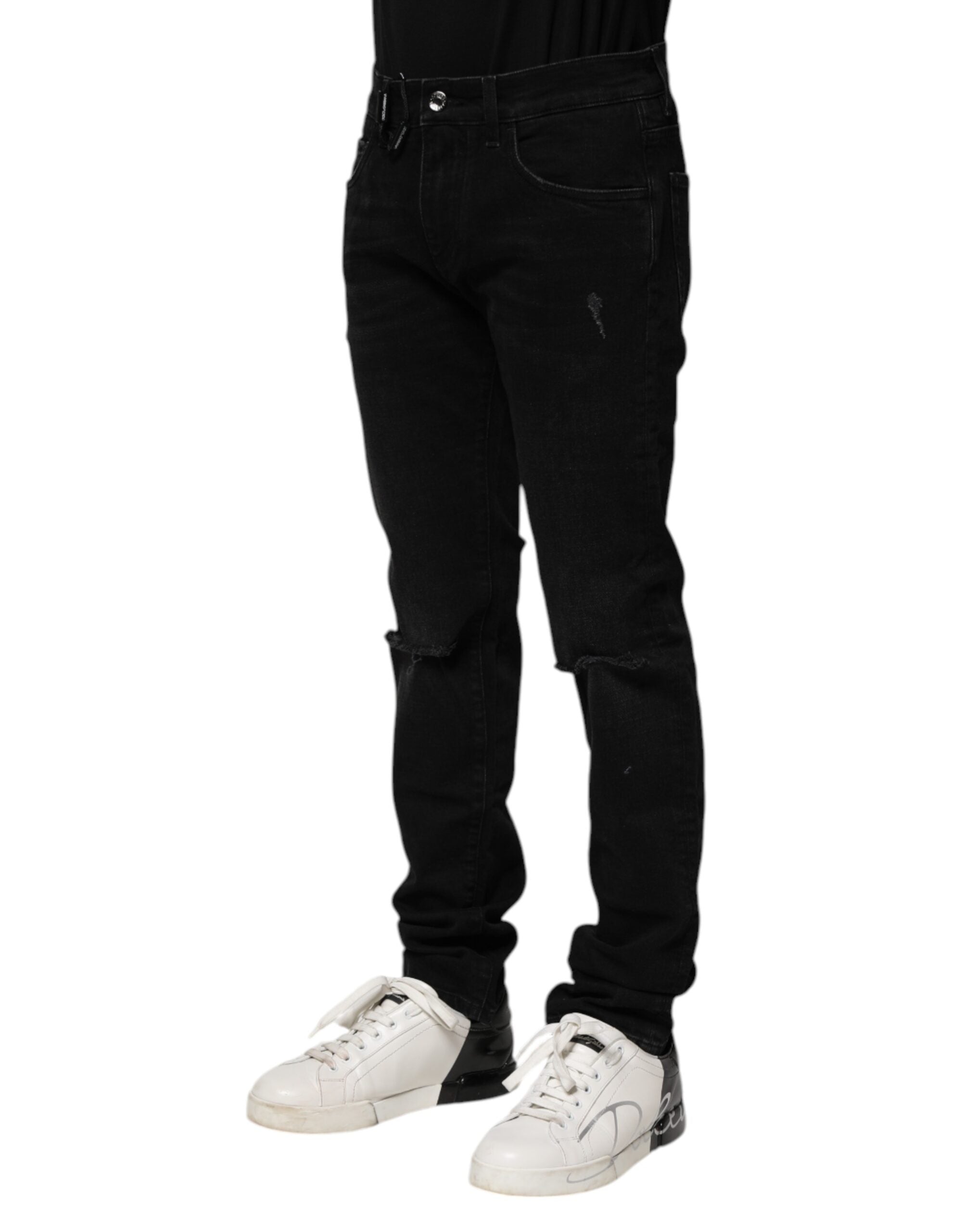 Dolce & Gabbana Black Cotton Skinny Men Denim Men's Jeans