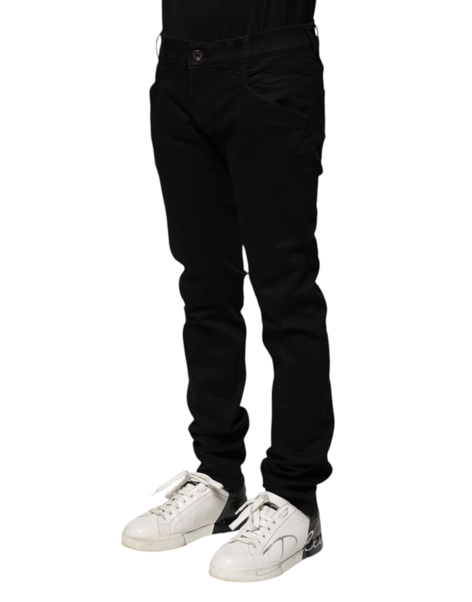 Dolce & Gabbana Black Cotton Skinny Men Denim Men's Jeans