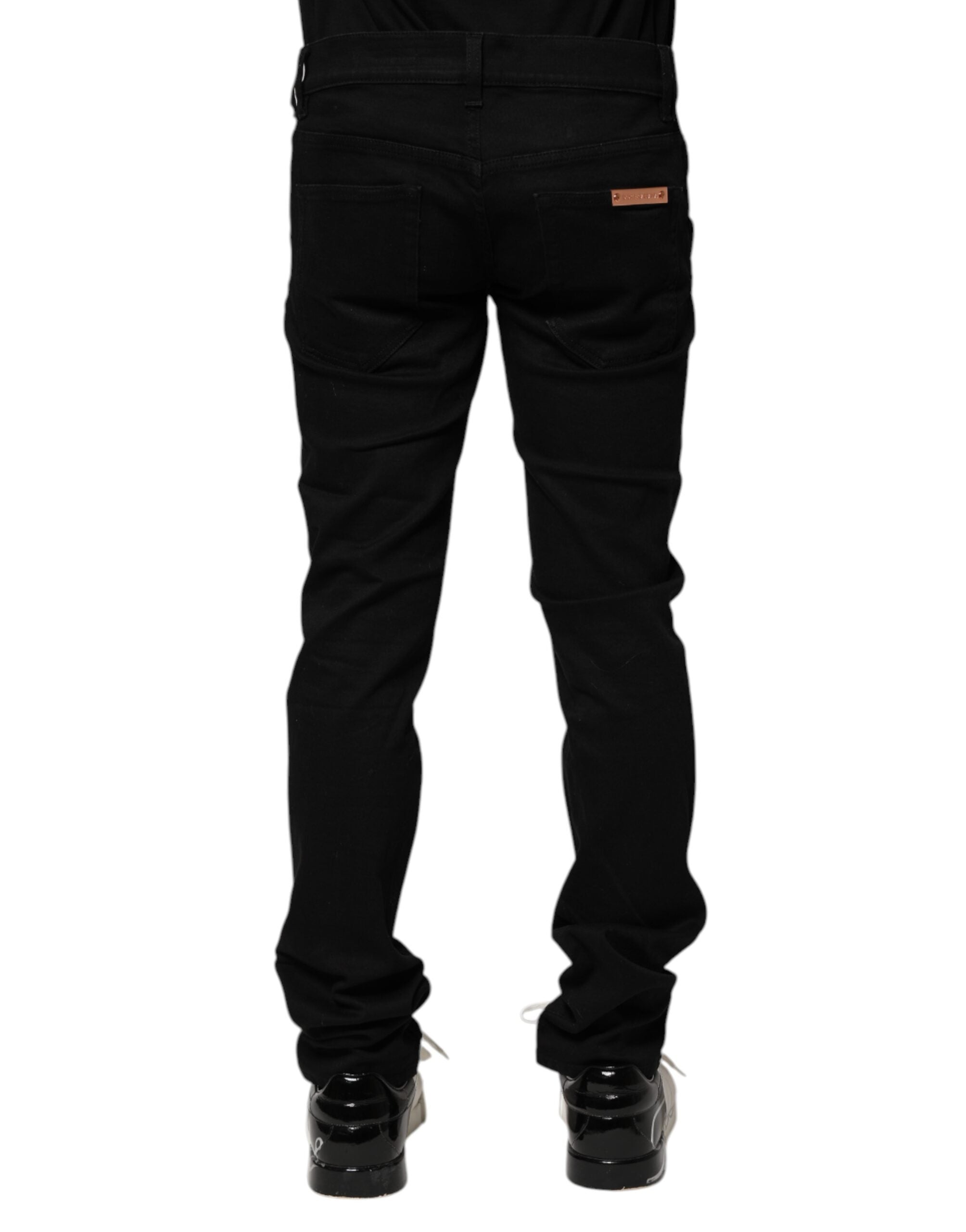 Dolce & Gabbana Black Cotton Skinny Men Denim Men's Jeans