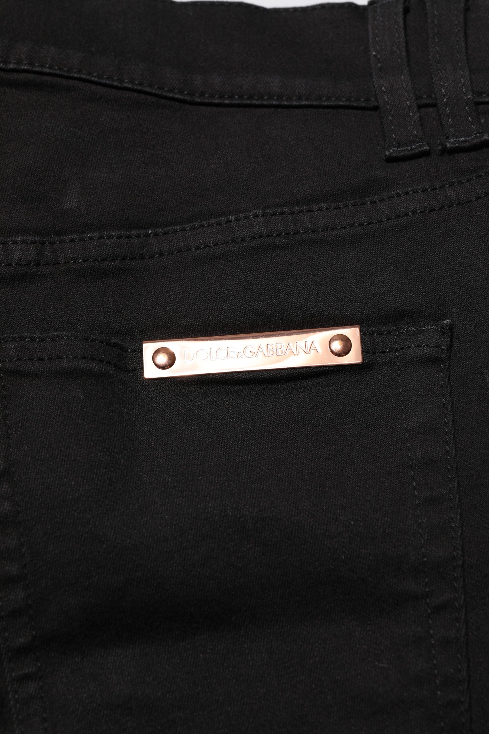 Dolce & Gabbana Black Cotton Skinny Men Denim Men's Jeans