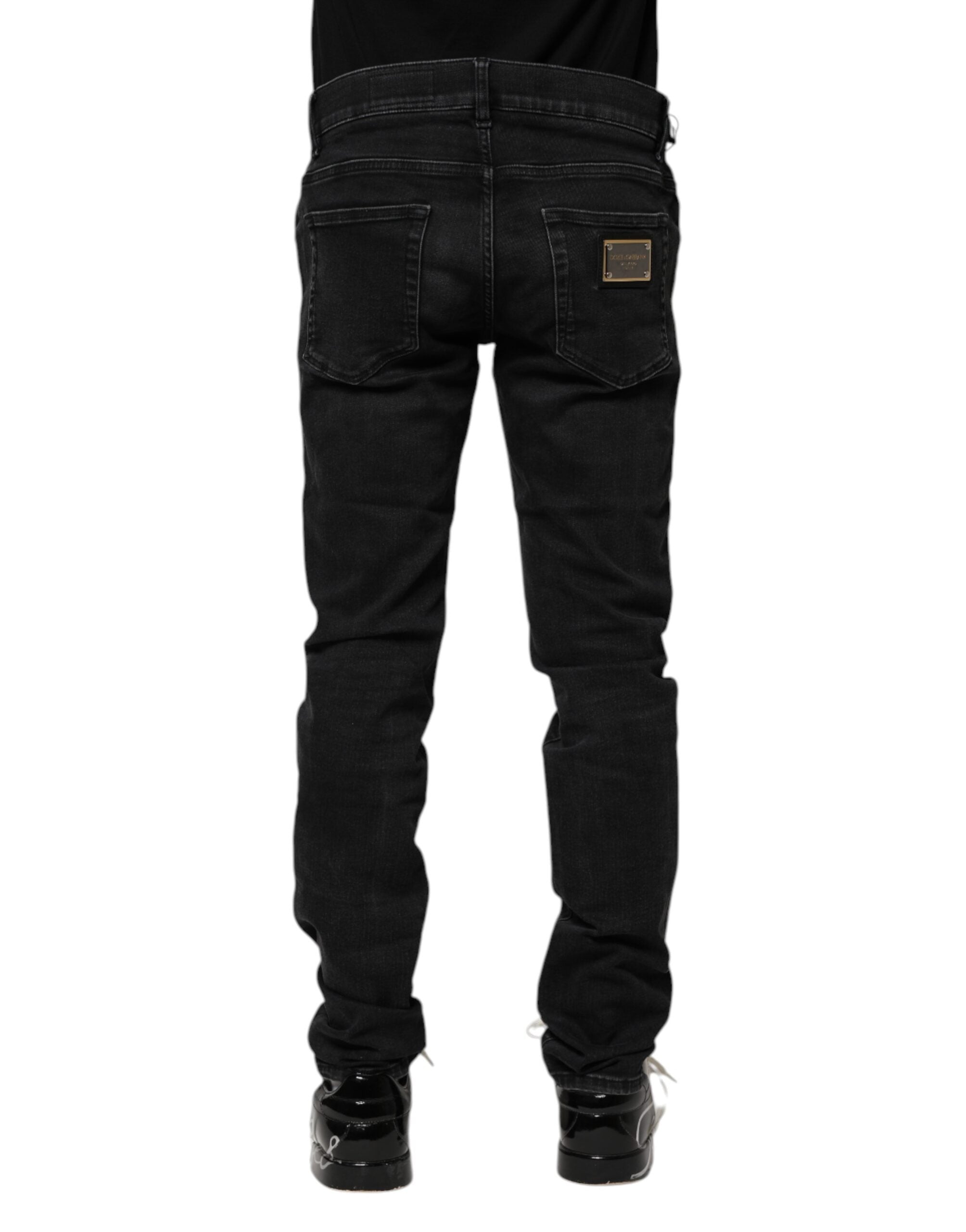 Dolce & Gabbana Black Cotton Skinny Men Denim Men's Jeans