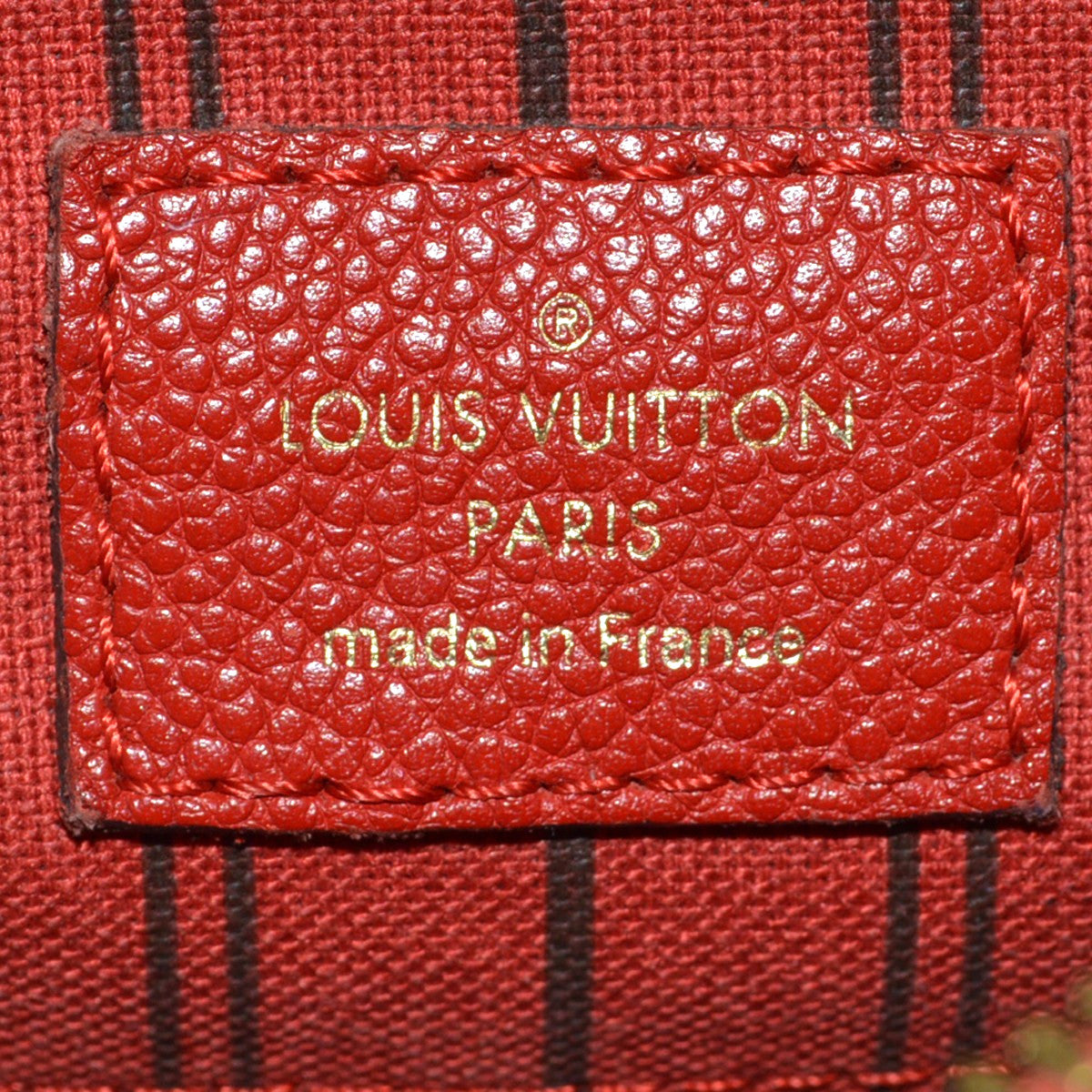 Louis Vuitton Speedy Bandouliere Nm Monogram Empreinte Leather Red Leather Handbag (Pre-Owned)