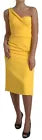 Dolce & Gabbana Yellow One Shoulder Slit Sheath Midi Women's Dress (Pre-Owned)