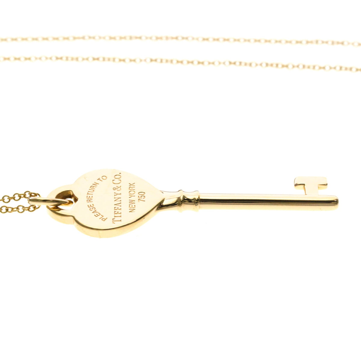 Tiffany & Co. Heart Key Pendant 18K Rose Gold With Diamonds Gold Pink_Gold Necklace Jewelry (Pre-Owned)