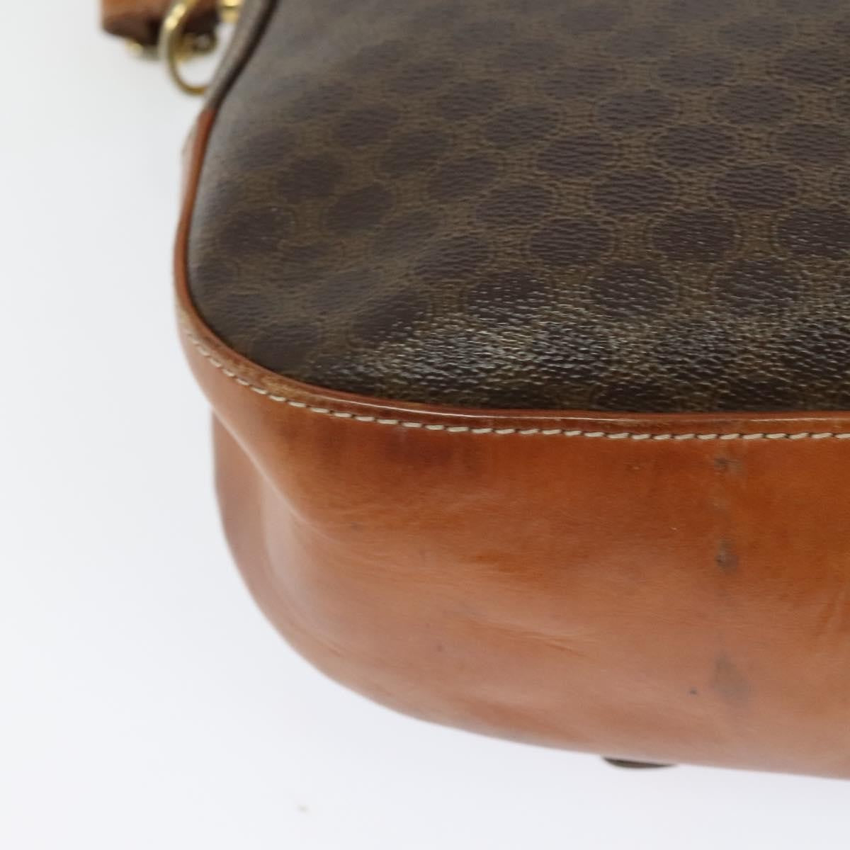 Celine Vintage Macadam Canvas And Leather Brown Canvas Shoulder Bag Bag (Pre-Owned)