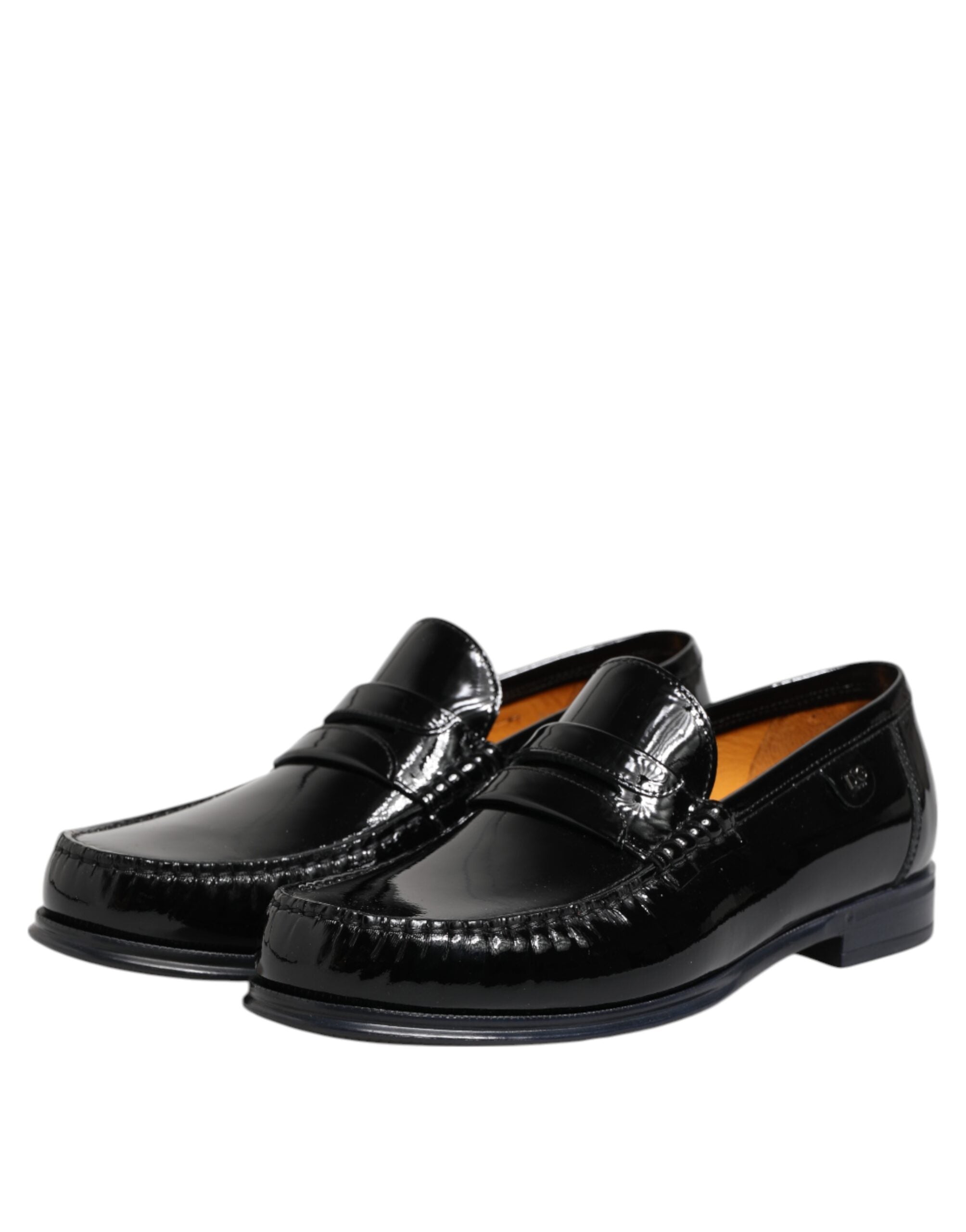 Dolce & Gabbana Black Leather Slip On Loafers Dress Men's Shoes