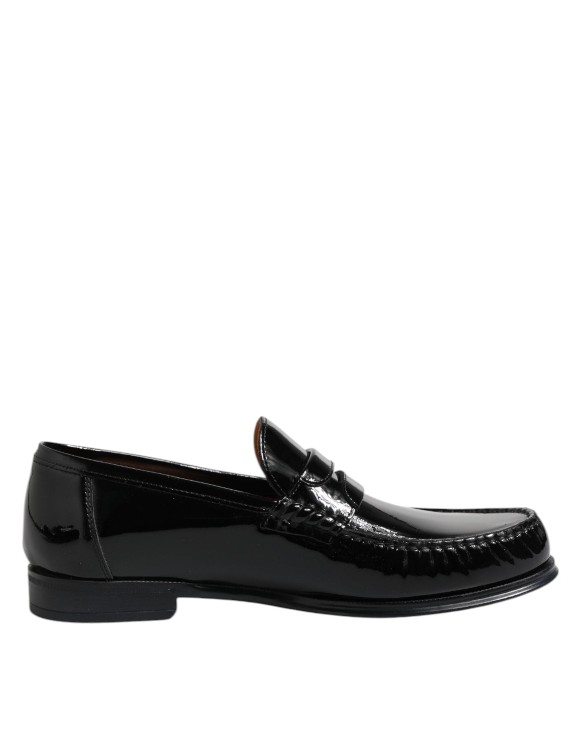 Dolce & Gabbana Black Leather Slip On Loafers Dress Men's Shoes