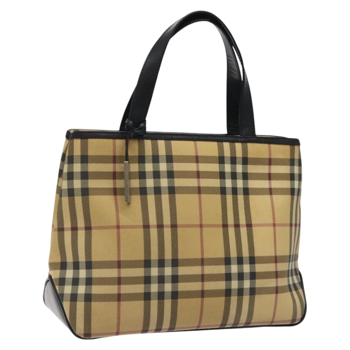 Burberry Nova Check Nova Check Canvas And Leather Beige Canvas Handbag (Pre-Owned)