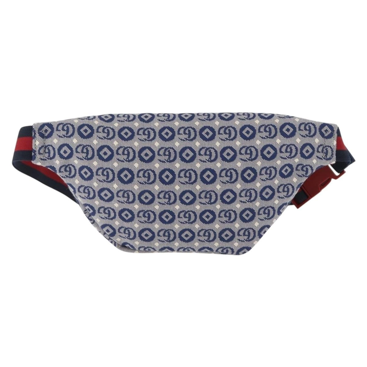 Gucci Children's Belt Printed Gg Coated Canvas Navy Canvas Handbag (Pre-Owned)