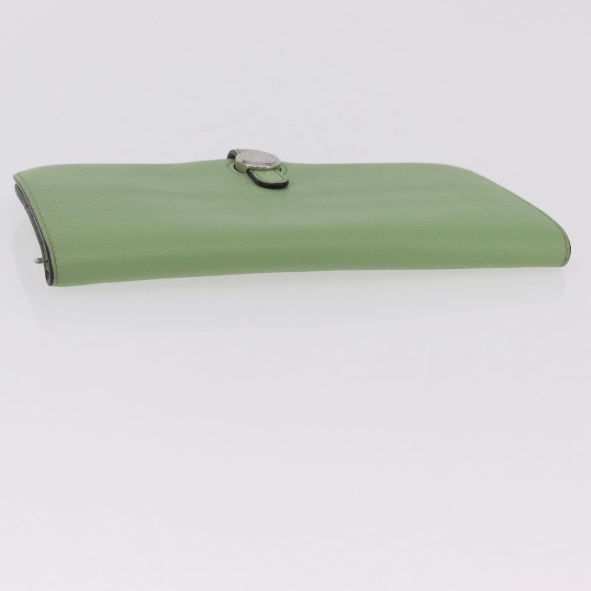 Hermes Dogon Recto Verso Leather Green Leather Wallets Accessory (Pre-Owned)