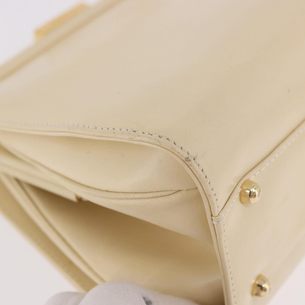 Gucci Vintage Convertible Box Leather Beige Patent_Leather Handbag (Pre-Owned)