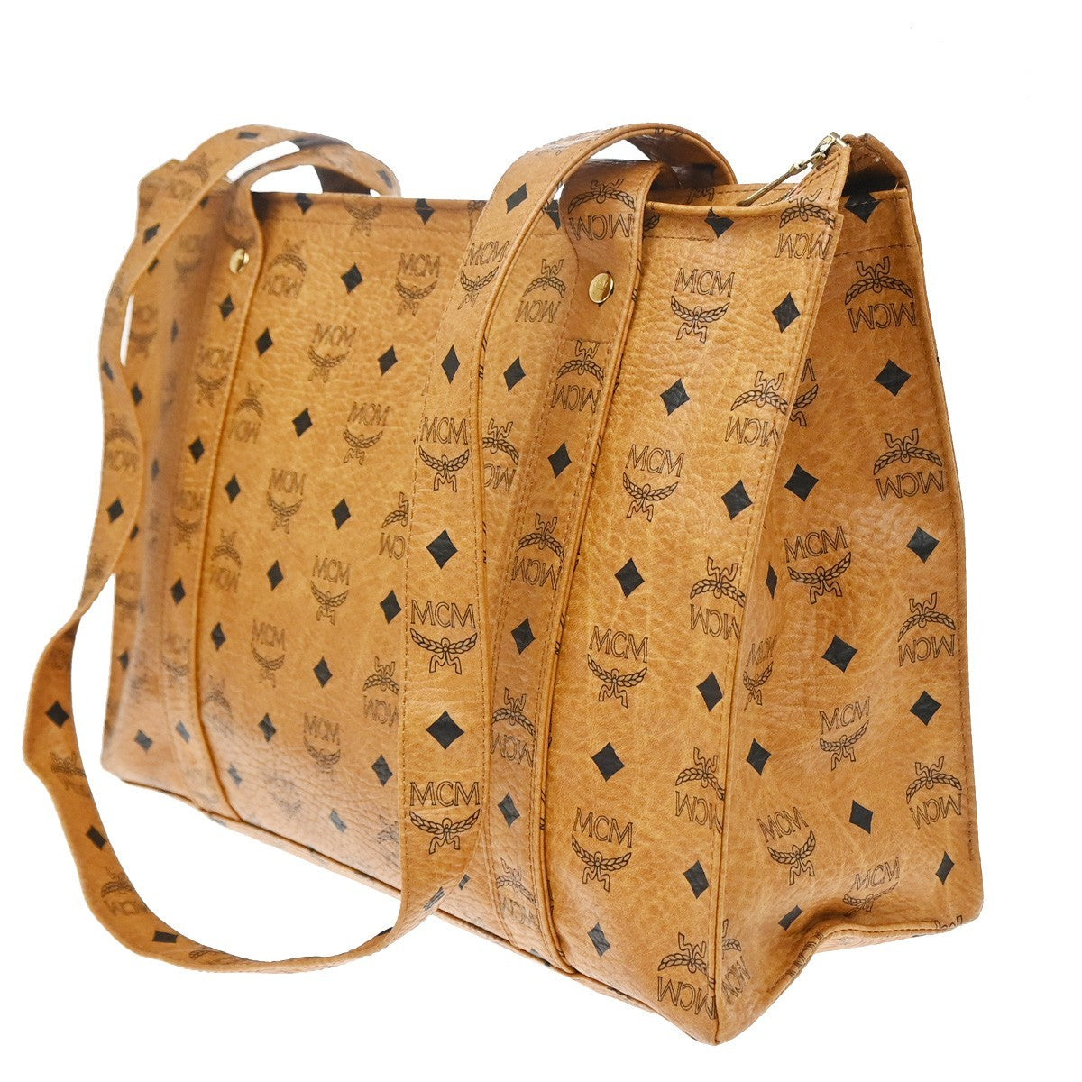MCM Visetos Leather Brown Leather Shoulder Bag Bag (Pre-Owned)