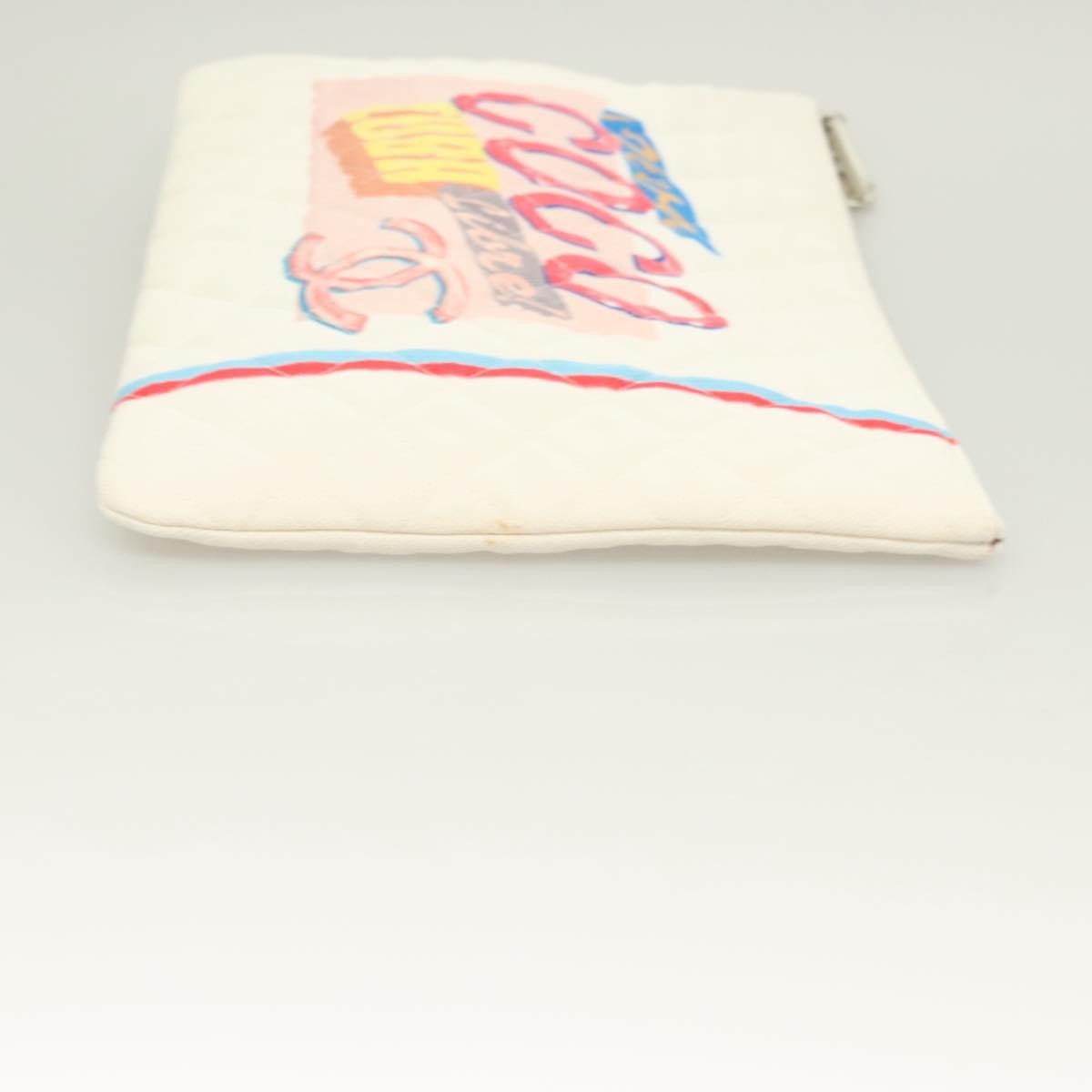 Chanel Coco Cuba Printed Quilted Canvas White Canvas Bag (Pre-Owned)