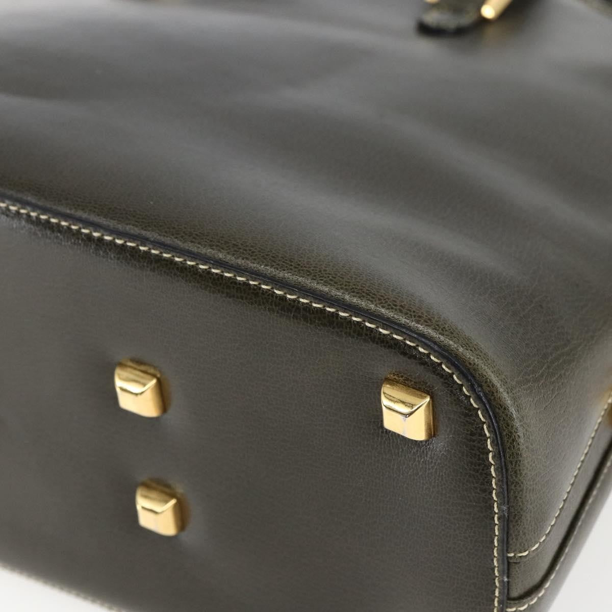Salvatore Ferragamo Vintage Leather Khaki Leather Handbag (Pre-Owned)