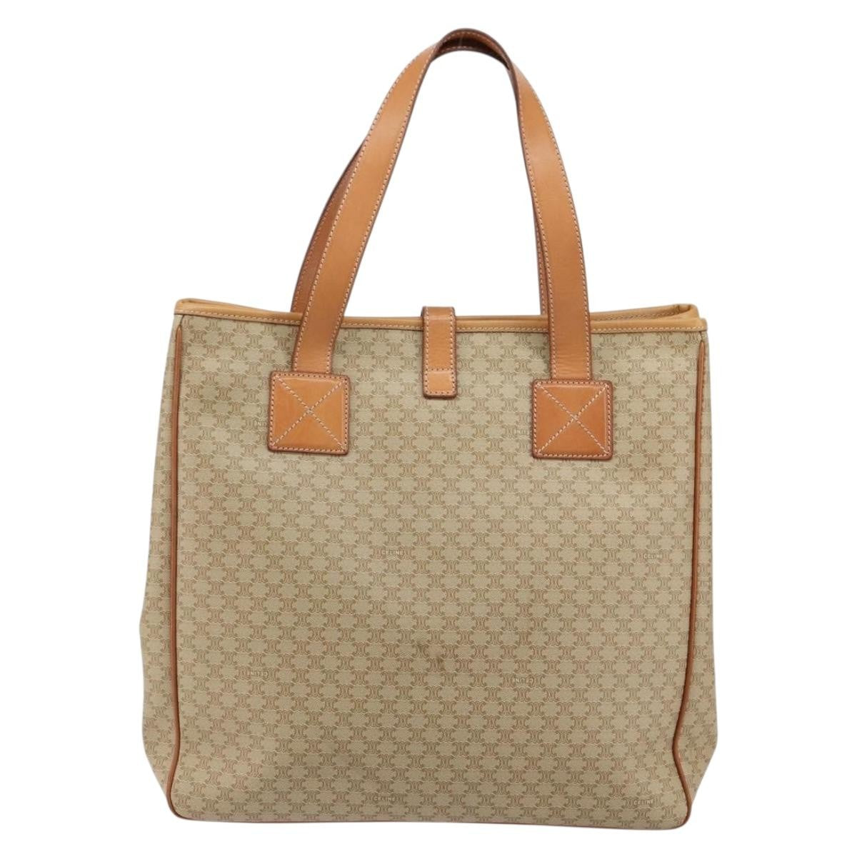 Celine Macadam Shoulder Pvc Leather Beige Canvas Shoulder Bag Bag (Pre-Owned)
