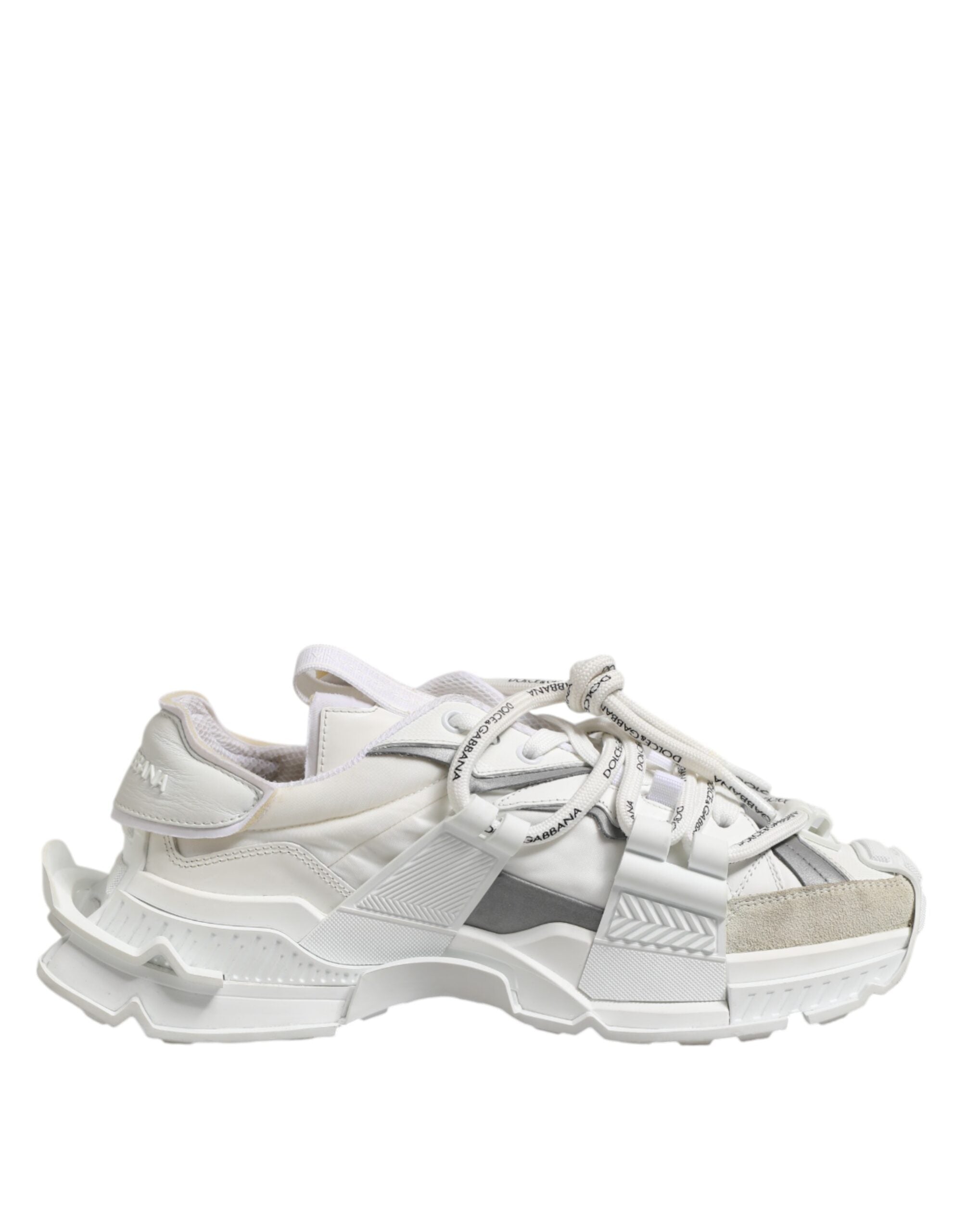 Dolce & Gabbana White Gray Low Top Space Sneakers Men's Shoes