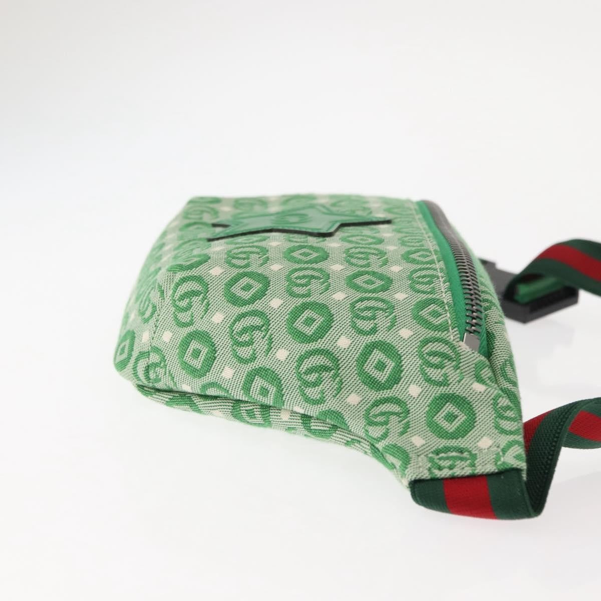 Gucci Waist Pouch Belt Gg Canvas And Leather Green Canvas Clutche & Pouche Bag (Pre-Owned)