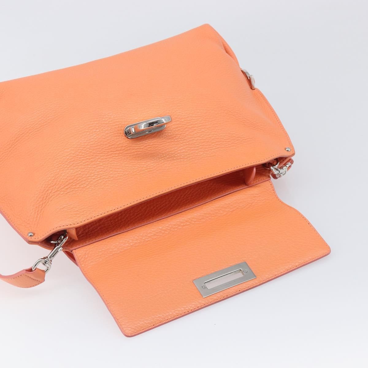 Salvatore Ferragamo Sofia Satchel Leather Orange Leather Handbag (Pre-Owned)