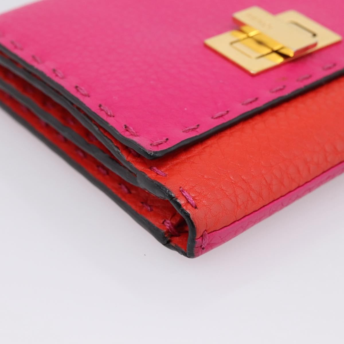 Fendi Selleria Peekaboo Leather Pink Leather Wallets Accessory (Pre-Owned)