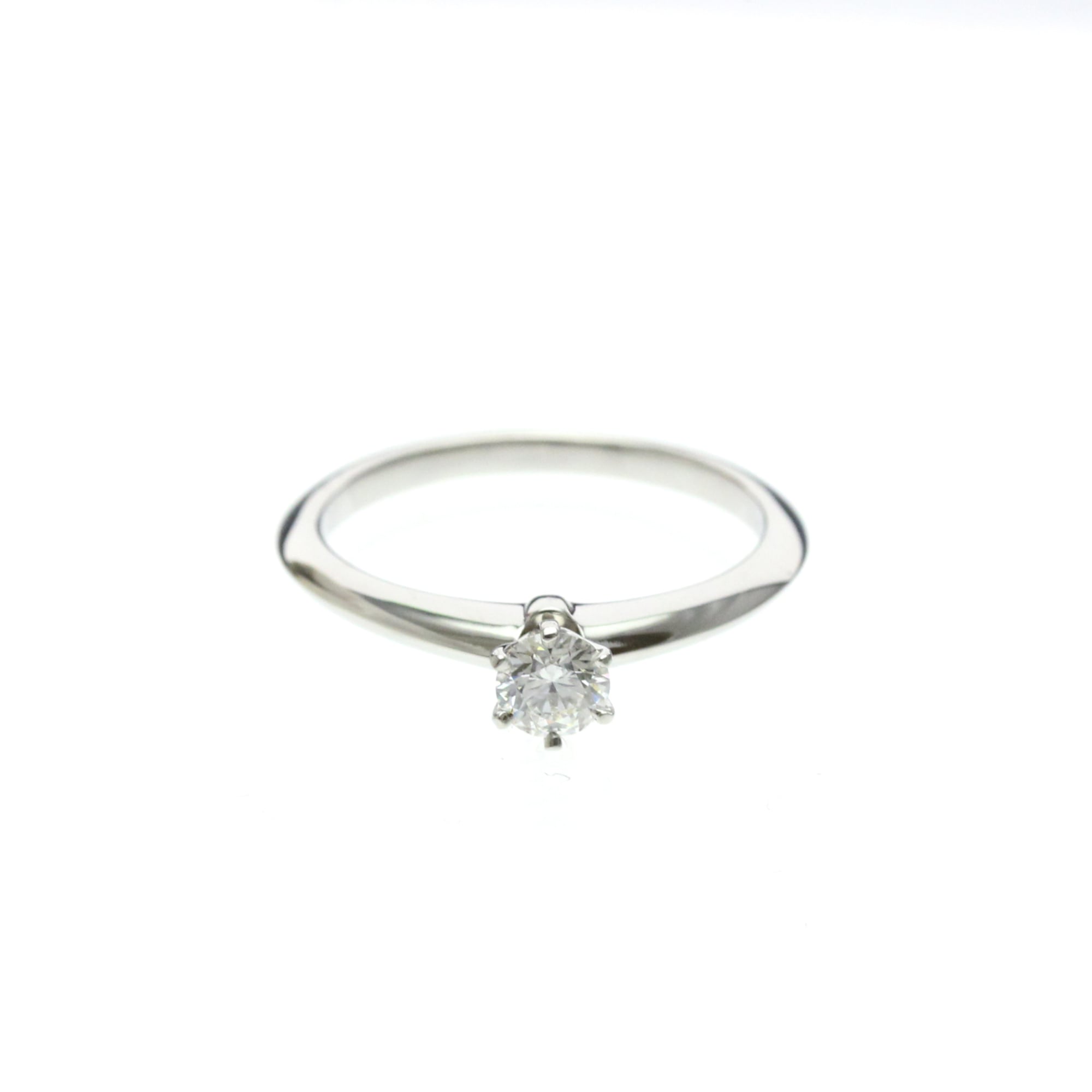 Tiffany & Co. Tiffany Setting Solitaire Platinum With Diamond Silver Platinum Ring Jewelry (Pre-Owned)