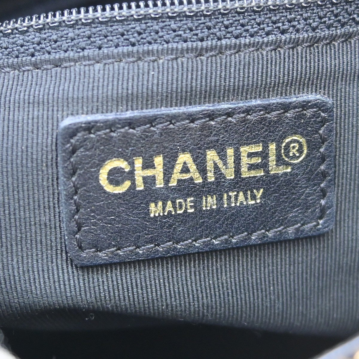 Chanel Chocolate Bar Cc Tote Quilted Leather Black Leather Tote Bag Bag (Pre-Owned)
