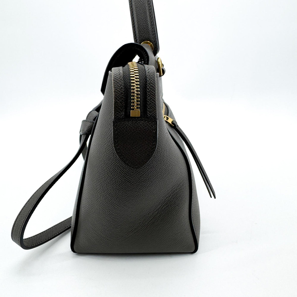 Celine Belt Calfskin Gray Leather Handbag (Pre-Owned)
