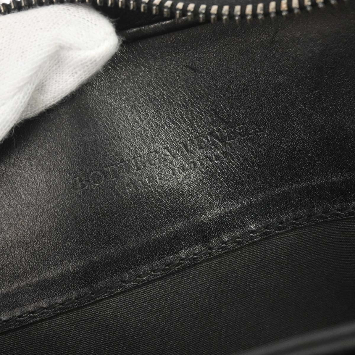 Bottega Veneta Top Zip Intrecciato Nappa Black Leather Briefcase Bag (Pre-Owned)