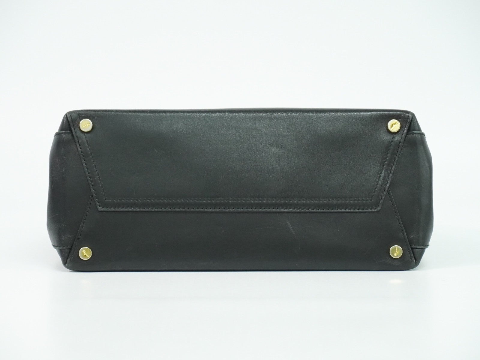 Salvatore Ferragamo Vala Leather Black Leather Handbag (Pre-Owned)