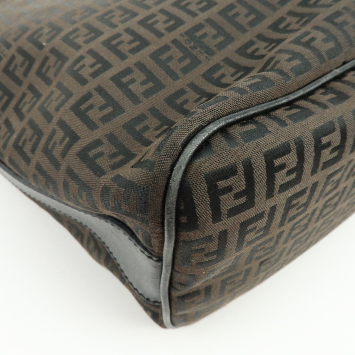 Fendi Shoulder Zucchino Canvas Brown Canvas Shoulder Bag Bag (Pre-Owned)