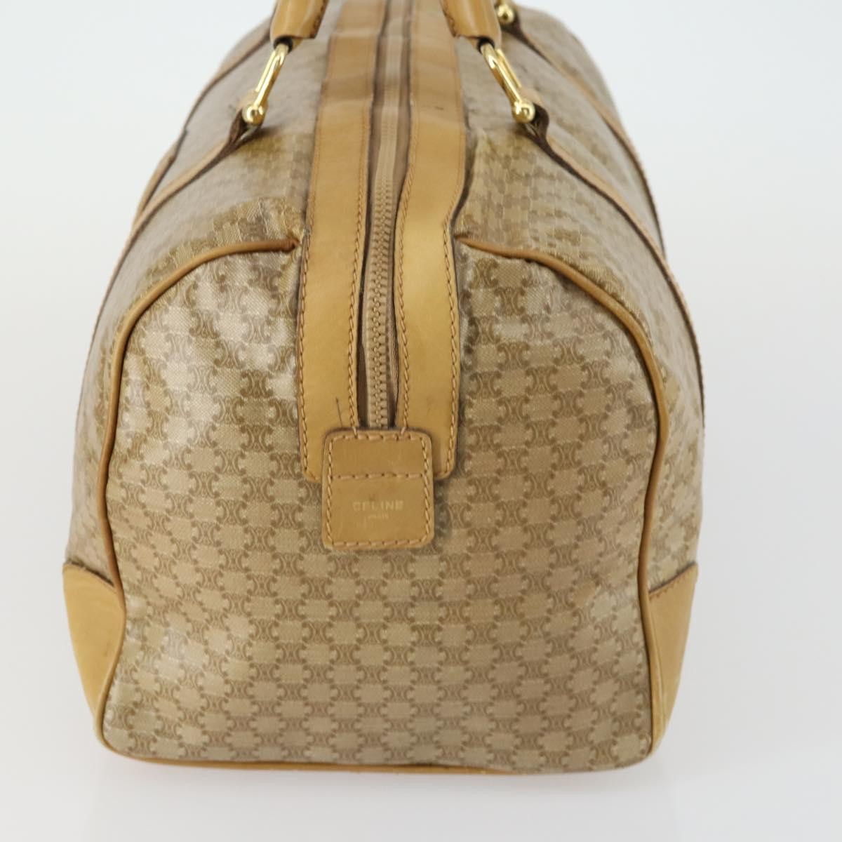 Celine Travel Duffle Triomphe Coated Canvas Beige Canvas Travel Bag Bag (Pre-Owned)