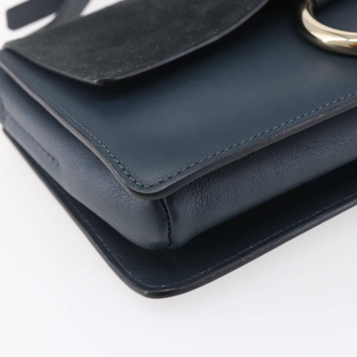 Chloe Faye Leather And Suede Blue Suede Shoulder Bag Bag (Pre-Owned)