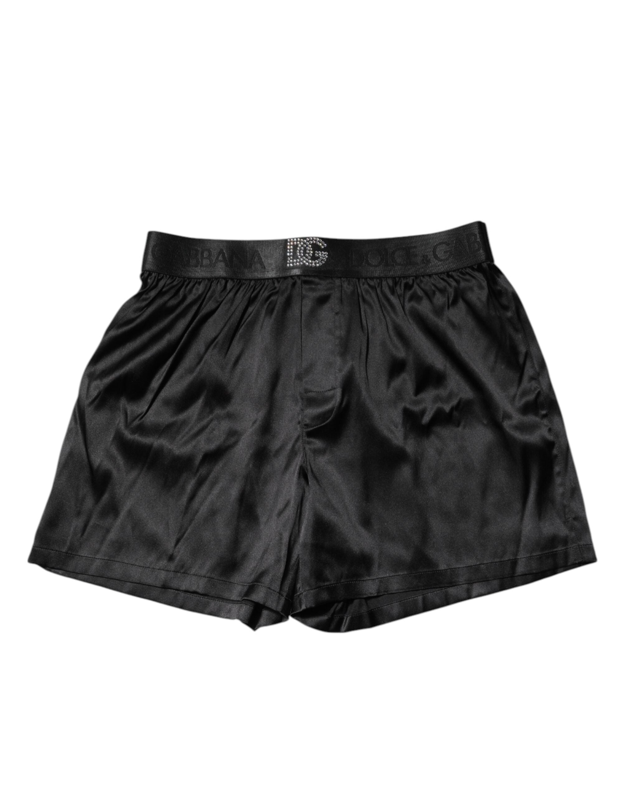 Dolce & Gabbana Black Logo Waist Regular Boxer Shorts Men's Underwear
